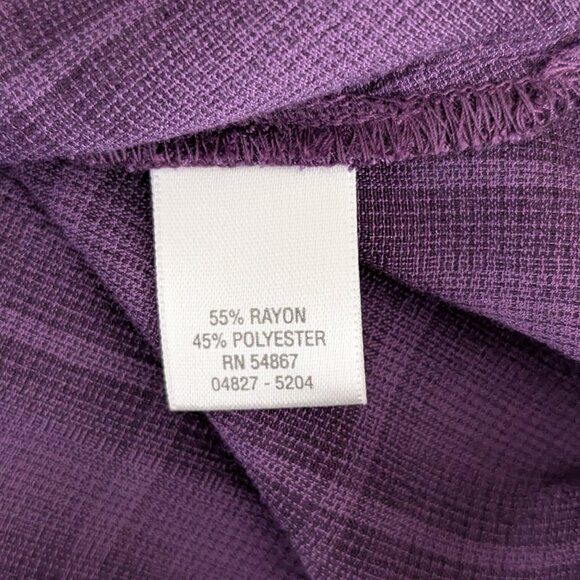 CJ BANKS Purple Plaid Long Sleeve Collared Pearl Snap Blouse; Size 3X - Picture 4 of 5